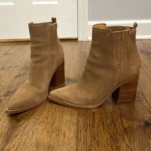 Marc Fisher Tan Suede Western Bootie